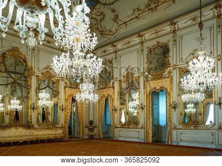 Rome, Italy -january 11, 2019: The  Degli Specchi Room In The Quirinale Palace