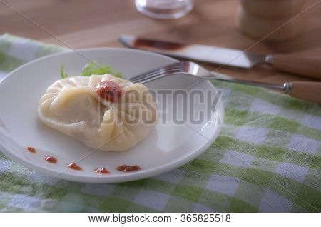  a Delicious, Diet Dish. Steam Dumplings. Korean Dumplings.