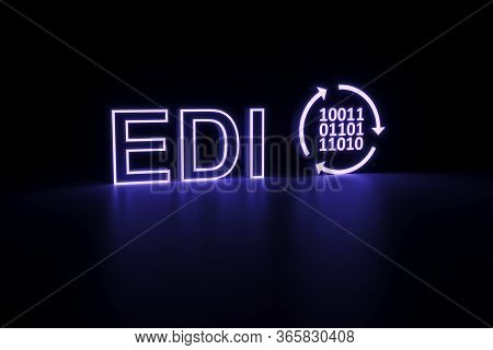 Edi Neon Concept Self Illumination Background 3d Illustration