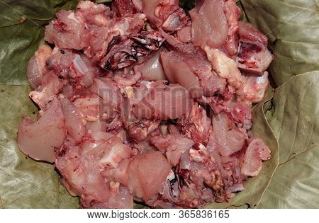Stack Of Fresh Chicken Pieces In Horizontal Orientation