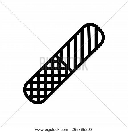 Plastic Double Sided Nail File Icon Vector. Plastic Double Sided Nail File Sign. Isolated Contour Sy