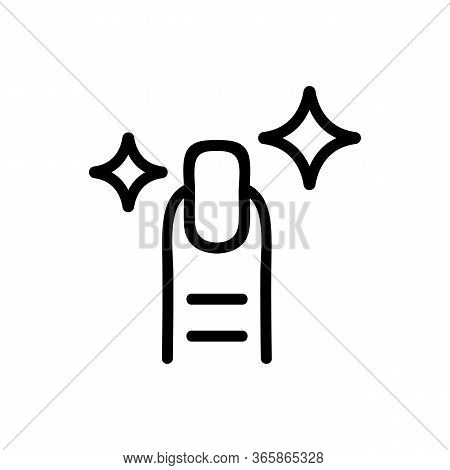 Shine Of Made Up Nail Icon Vector. Shine Of Made Up Nail Sign. Isolated Contour Symbol Illustration