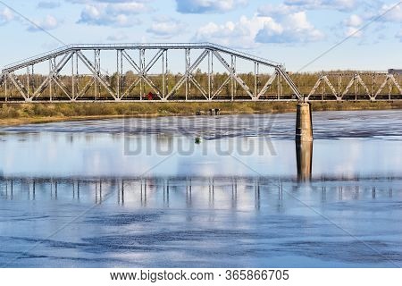 Railway Bridge Over The Volkhov River.
Spring View Of The Province On A Sunny Day.