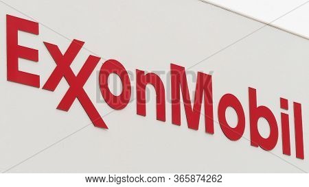 Doha, Qatar - January 9, 2020: Sign Of The Exxon Mobile Petrochemical Company