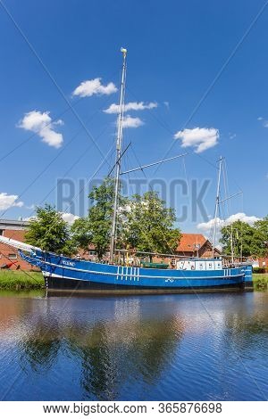 Haren, Germany - May 09, 2020: Historic Sailing Ship At The Quayside In Haren, Germany