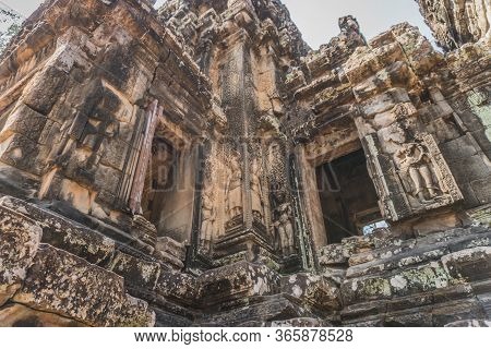 Ancient Angkor Wat Ruins Panorama. Thommanon Temple. Siem Reap, Cambodia - February 25, 2020