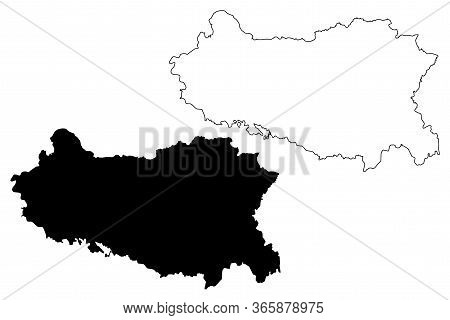 Handan City (people's Republic Of China, Hebei Province) Map Vector Illustration, Scribble Sketch Ci