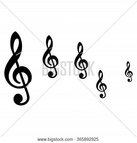 Music Symbols With Large Icons White Background
