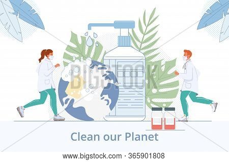 Medical Doctor Staff Promote Mass Disinfection. Sterilization Procedure, Disinfectants, Antisepsis F