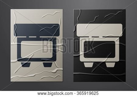 White Fuse Of Electrical Protection Component Icon Isolated On Crumpled Paper Background. Melting Br