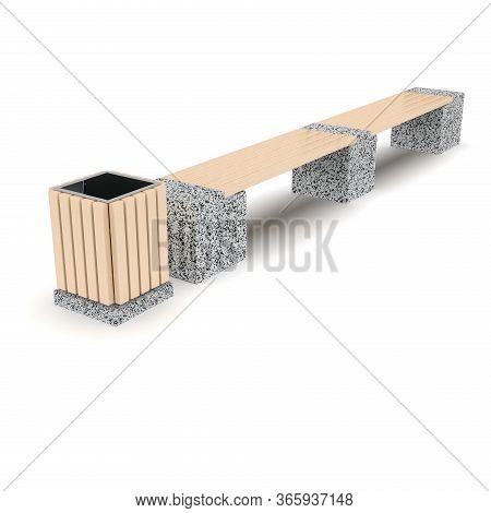 3d Image Complect Of Euro2 Line Bench And Avignon Urn