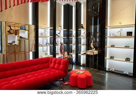 SHENZHEN, CHINA - CIRCA APRIL, 2019: goods on display at Sheme store in UpperHills in Shenzhen.