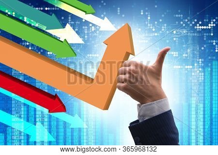 Economic recovery concept with the line charts