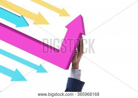 Economic recovery concept with the line charts
