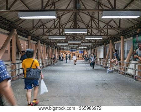 Bangkok/thailand- 08 Dec 2017:unacquainted People In Mochit Bus Station Bangkok Thailand In The Long