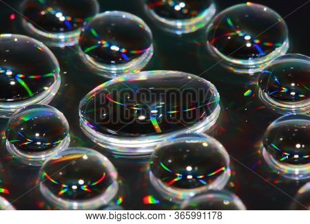 Reflection Of Dropet On Cd In Macro For Background