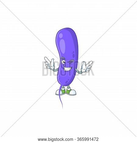 Cartoon Drawing Concept Of Cholerae Showing Cute Wink Eye
