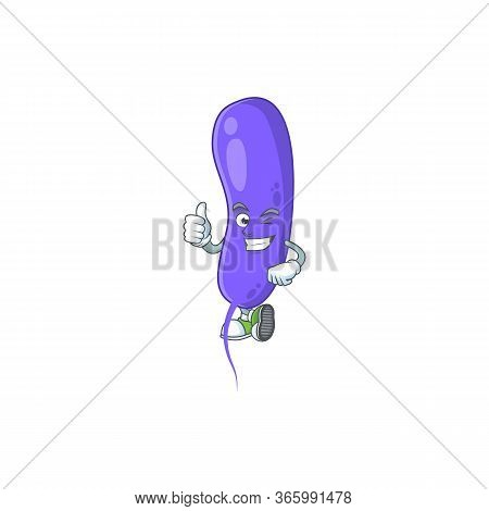 Caricature Picture Of Cholerae With Thumbs Up Finger