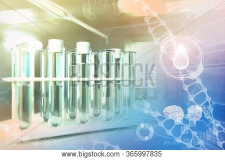 Drinkable Water Quality Test For Viruses (like Covid-2019) Concept - Lab Proofs In Modern Chemical C