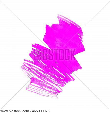 Pink Watercolor Brush Stroke. Element For The Design Of Wedding Invitations And Cards. Valentines Da