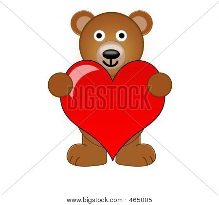 Un orsacchiotto tenendo un cuore amore