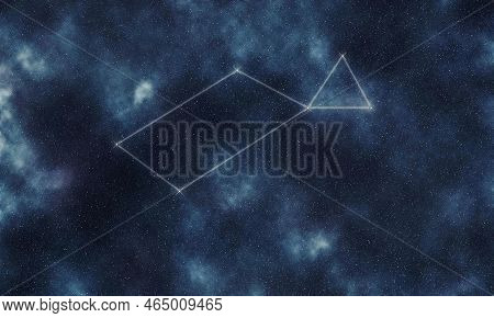 Lyra Star Constellation, Night Sky, Constellation Lines Lyre, Harp Constellation
