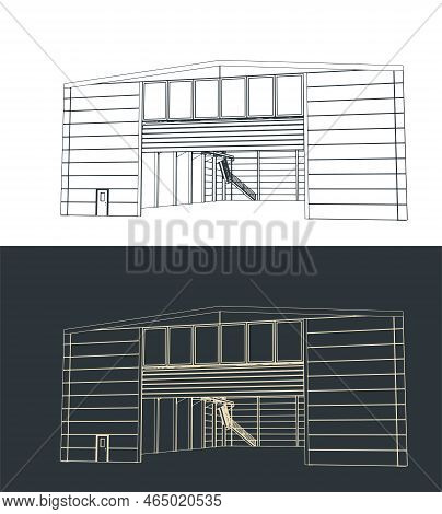 Industrial Hall Building Facade