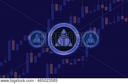 Images Of Alien Worlds-tlm Virtual Currency. Digital Coins. 3d Illustrations.