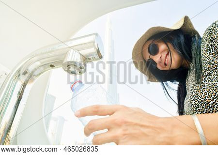Dubai, Uae - 12th October, 2022: Talabat Water Refill Machines In Public Places For Tourist. Save Ea