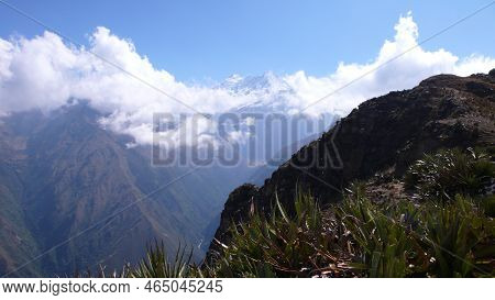 On Top Of A Ande Mountain With A Beautiful View