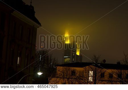 Frankfurt At Night Iluminated Long Exposure Light Painting
