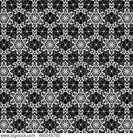 Black And White Geometric Linear Lace Fabric Fashion Trend Pattern Decorative Festive Monochrome Des