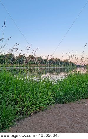 Nice Picturesque View Of The River. Nature Background