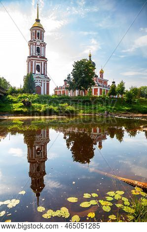 Cathedral Of The Resurrection Of Christ With Belfry On The River Polist In The Ancient Russian City 