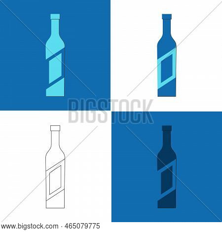 Bottle Of Vodka, Great Design For Any Purposes. Flat Style. Color Form. Party Drink Concept. Icon Bo