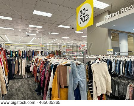Plymouth, Minnesota - November 4, 2022: Clearance And Sale Section Of Womens Clothing For Sale At A 