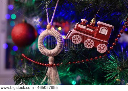 Christmas Decorations Hung On The Christmas Tree