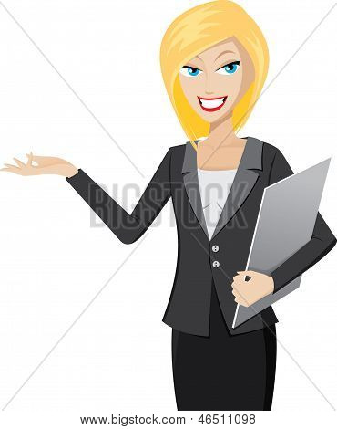 Presentazione ragazza con appunti