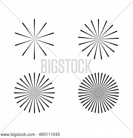 Icon With Circles Rays Icons. Optical Pattern. Round Shape. Vector Illustration. Stock Image.