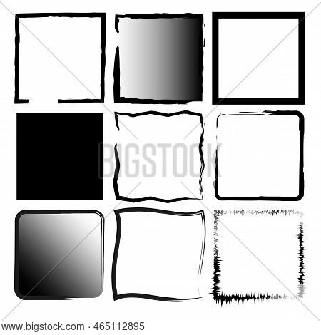 Sketch Brush Squares. Pattern Background. Grunge Abstract Art Background. Vector Illustration. Stock