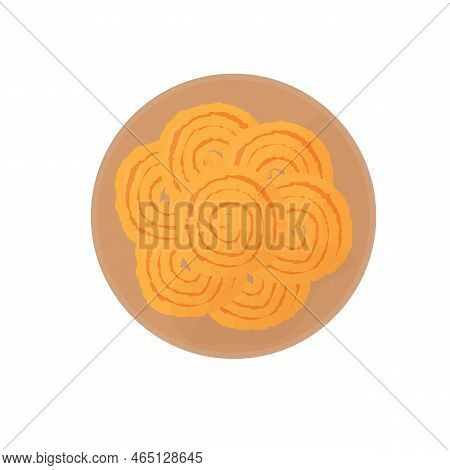 Chakli Is A Product Made From Deep-fried Dough. Traditional Savory Snack From India.