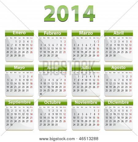 2014 Spanske kalender