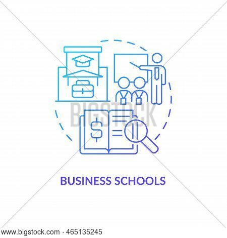 Business Schools Blue Gradient Concept Icon. Career. Supplementary Education Service Provider Abstra
