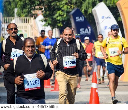 New Delhi, India - October 16 2022 - Vedanta Delhi Half Marathon Race After Covid In Which Marathon