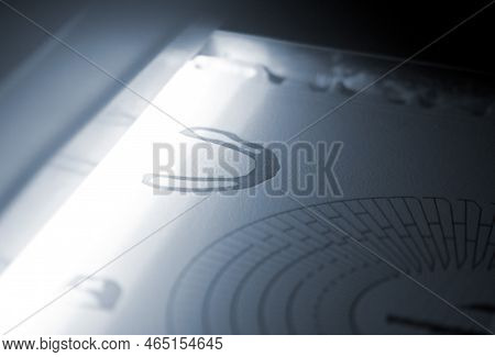 Printing Models On 3d Printer Close-up. High-speed Precision Printing Of Many Objects On 3d Printer 