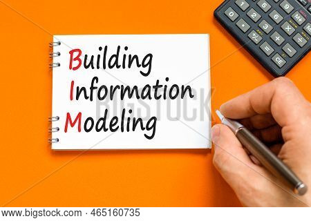 Bim Building Information Modeling Symbol. Concept Words Bim Building Information Modeling On White N