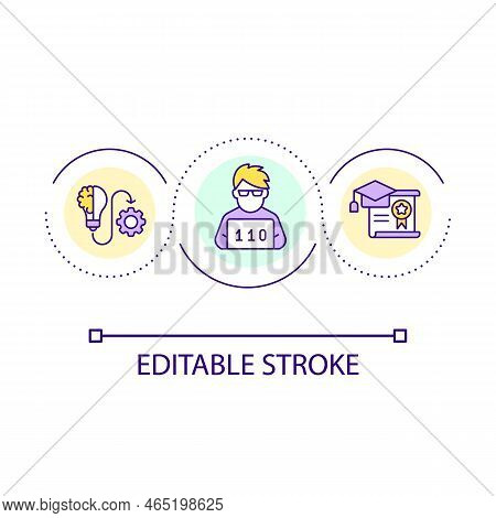 It Education Service Loop Concept Icon. Programming Course. Digital Technology Study Abstract Idea T