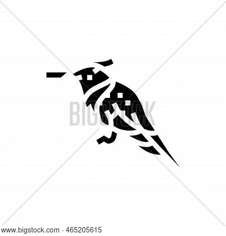 Horned Sungem Bird Exotic Glyph Icon Vector. Horned Sungem Bird Exotic Sign. Isolated Symbol Illustr