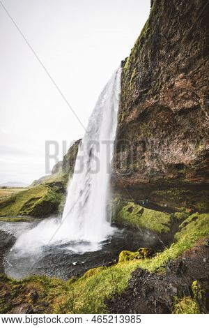 Vertical Photo Of Gljufrabui Waterfall - Iceland - Wide Angle