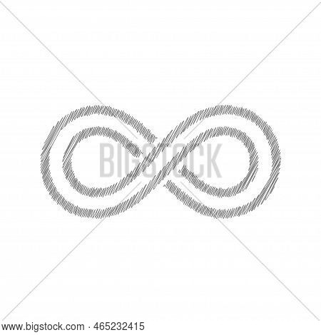 Infinity Grey Sketch Vector Icon3. Trendy Flat Design Style